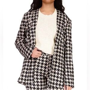 Sanctuary Black & White Houndstooth Blazer Jacket - Size M
